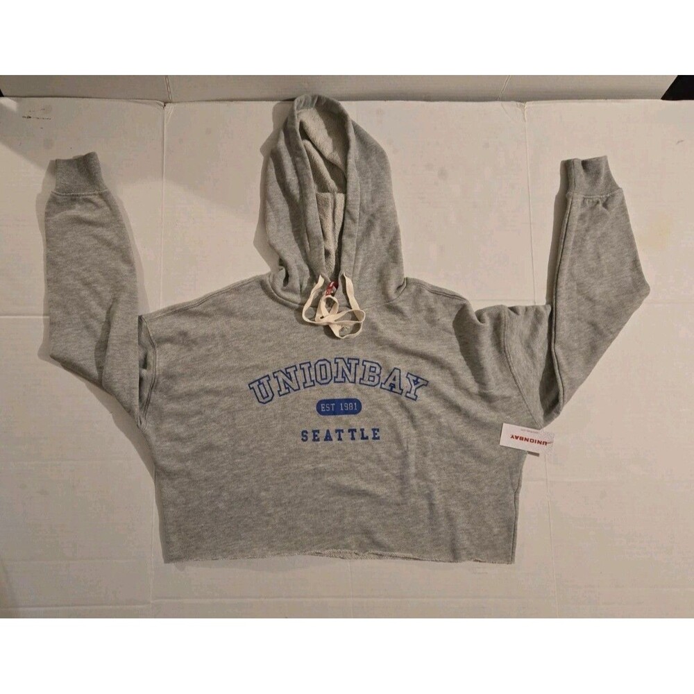 Unionbay Women's Logo Hooded Crop top Sweatshirt Size XS